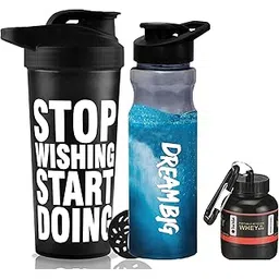 COOL INDIANS Gym Protein Shaker and Sipper With Whey Container Combo, Shaker Bottle, Gym Shaker, 100% Leak Proof BPA Free, Protein Shaker, Shaker Bottle Combo, Whey Loader (Black)-picture-31