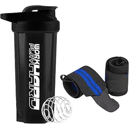 COOL INDIANS Gym Protein Shaker with Wrist Support Band – Fitness Essential (Blue)-picture-10