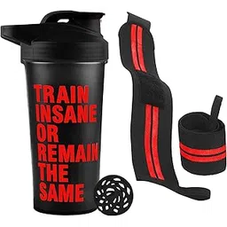 COOL INDIANS Train Insan Gym Shaker for Protein Shake Leak-proof Shaker Bottles for Protein With Wrist support band, Protein Shaker Bottle for Gym with wrist supporter band for Men and Women. (Red)-picture-20