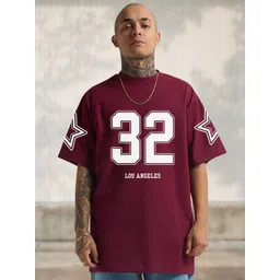 Cool Plus Varsity Printed Oversized Drop-Shoulder Sleeves T-shirt-picture-16