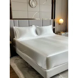 COOLBEDS White 400 TC Queen Bedsheet with 2 Pillow Covers image 3