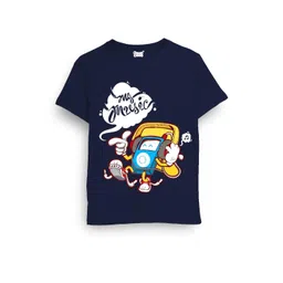 Cooldesi Kids-Unisex Navy Blue Cotton Tshirts-picture-45