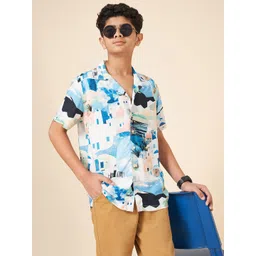 Coolsters by Pantaloons Boys Cuban Collar Abstract Printed Casual Shirt-picture-42