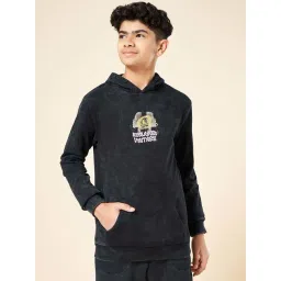 Coolsters by Pantaloons Boys Jet Black Cotton Printed Full Sleeves Sweatshirts & Hoodies-picture-36