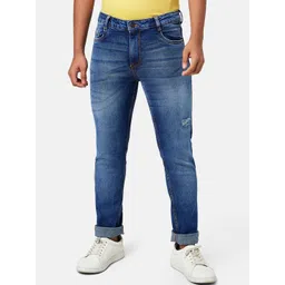 Coolsters by Pantaloons Boys Low Distress Tapered Fit Light Fade Jeans-picture-26