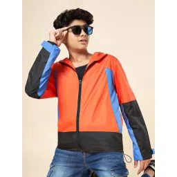 Coolsters by Pantaloons Boys Orange Polyester Color Block Jacket-picture-17