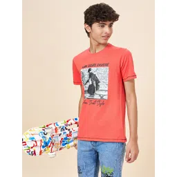 Coolsters by Pantaloons Boys Round Neck Graphic Printed Cotton T-shirt-picture-37