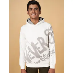 Coolsters by Pantaloons Boys Typography Printed Hooded Cotton Pullover-picture-39