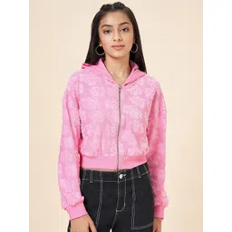 Coolsters by Pantaloons Girls Floral Printed Cotton Crop Sweatshirt-picture-10