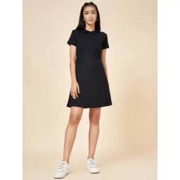 Coolsters by Pantaloons Girls Jet Black Cotton Solid Casual Dresses-picture-11