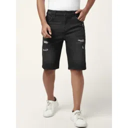 Coolsters by Pantaloons Kids Black Cotton Distressed Shorts-picture-33