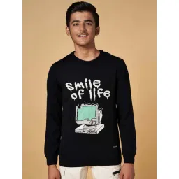 Coolsters by Pantaloons Kids Black Printed Full Sleeves Sweater-picture-25