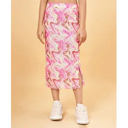Coolsters by Pantaloons Marble Printed Skirt - Pink-picture-22
