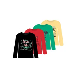 CoolTees4U Girls Pack Of 4 Graphic Printed Cotton T-Shirt-picture-26