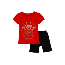 CoolTees4U Girls Printed T-shirt with Shorts-picture-41