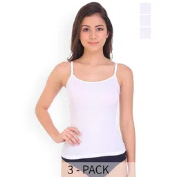 CoolTees4U Pack Of 3 Non Padded Cotton Camisoles-picture-14