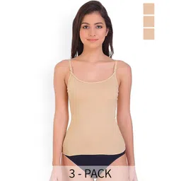 CoolTees4U Pack Of 3 Shoulder Straps Pure Cotton Camisoles-picture-26