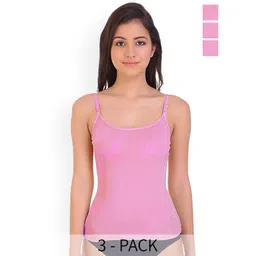 CoolTees4U Pack Of 3 Shoulder Straps Pure Cotton Camisoles-picture-30