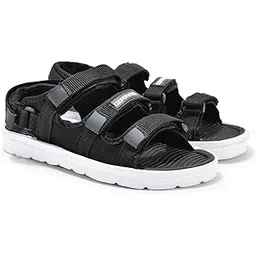 cooperwings Men's Sandals | Durable Sports, Casual & Office Footwear, Stylish Lightweight 3 Strips Black Sandals-picture-46