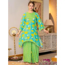 Coordnord Printed Round Neck Long Sleeve Tunic With Palazzo Co-Ords-picture-25