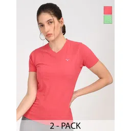 Coppersmith Women Pack of 2 V-Neck Color T-shirt-picture-16