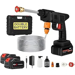 Cordless Pressure Washer Gun, 48V Portable Power Washer with Double Battery, Rechargeable High Pressure Car Washer Spray Gun with Hose, Foam Bottle & Nozzles-picture-19