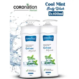 COROnation Herbal Set Of 2 Cool Mint Body Wash With Aloe Vera For Hydration- 400 ml Each-picture-17