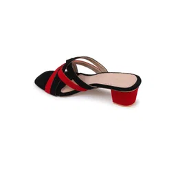 CORSICA Colourblocked Velvet Block Sandals image 4