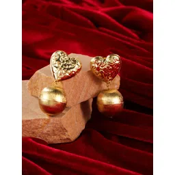corsica DressBerry Gold-Plated Heart Shaped Drop Earrings-picture-19