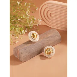 corsica DressBerry Gold-Plated Pearls Beaded Circular Shaped Studs-picture-10