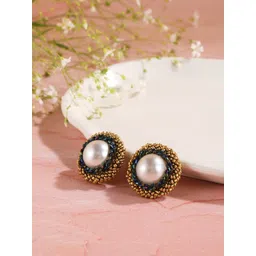 corsica DressBerry Gold-Plated Pearls Beaded Circular Shaped Studs-picture-20