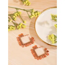 corsica DressBerry Gold-Plated Square Shaped Hoop Earrings-picture-13