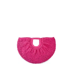 corsica DressBerry Textured Half Moon Hobo Bag with Fringed-picture-38