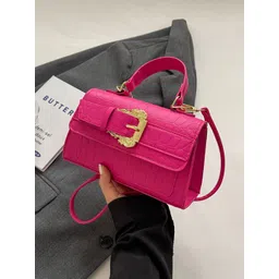 corsica DressBerry Women Solid Textured Shoulder Bag with Buckled-picture-21