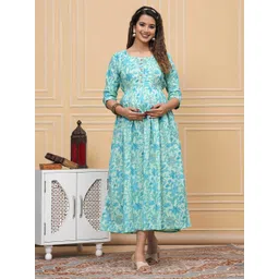 CORSICA Floral Print Maternity Maxi Dress-picture-22