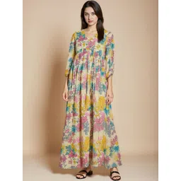 CORSICA Floral Print Puff Sleeve Crepe Maxi Dress-picture-13