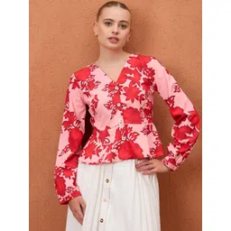 CORSICA Floral Print V-Neck Top-picture-33