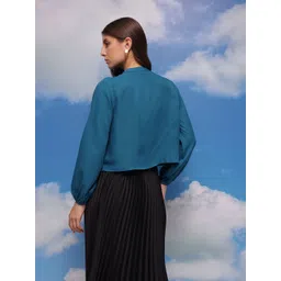 CORSICA Keyhole Neck Puff Sleeve Top image 5