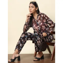 CORSICA Printed Collar Neck Top With Trousers Co-Ords-picture-26