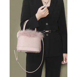 CORSICA PU Bucket Sling Bag With Faux Fur Detail-picture-19