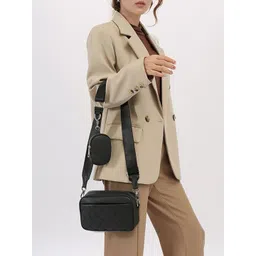 CORSICA PU Structured Sling Bag with Applique-picture-18