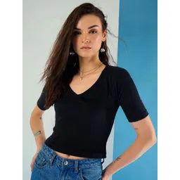 CORSICA Ribbed V-Neck Top-picture-39