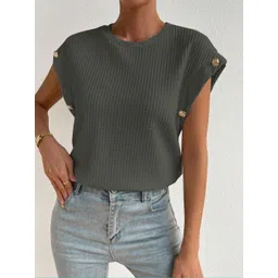 CORSICA Self Design Round Neck T-shirt-image-5