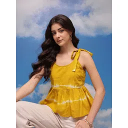 CORSICA Tie & Dye Cotton Peplum Top-picture-31