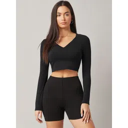 CORSICA V-Neck Fitted Crop Top-picture-35