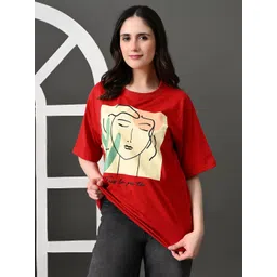 CORSICA Women Bio Finish Graphic Printed Round Neck Cotton Oversized T-shirt-picture-22