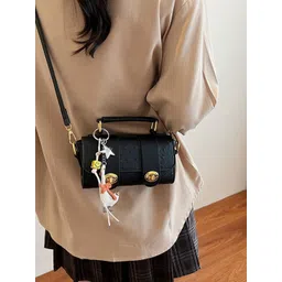 CORSICA Women Black Solid PU Small Casual Shoulder Bag-picture-27