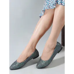 CORSICA Women Black Synthetic Printed Mojaris Flats-picture-21