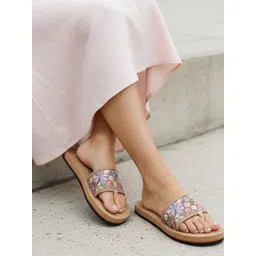 CORSICA Women Embellished Open Toe Flats with Embroidered-picture-14