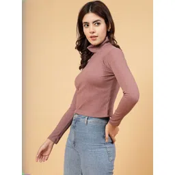 CORSICA Women High Neck Ribbed Cotton Crop Top-picture-31